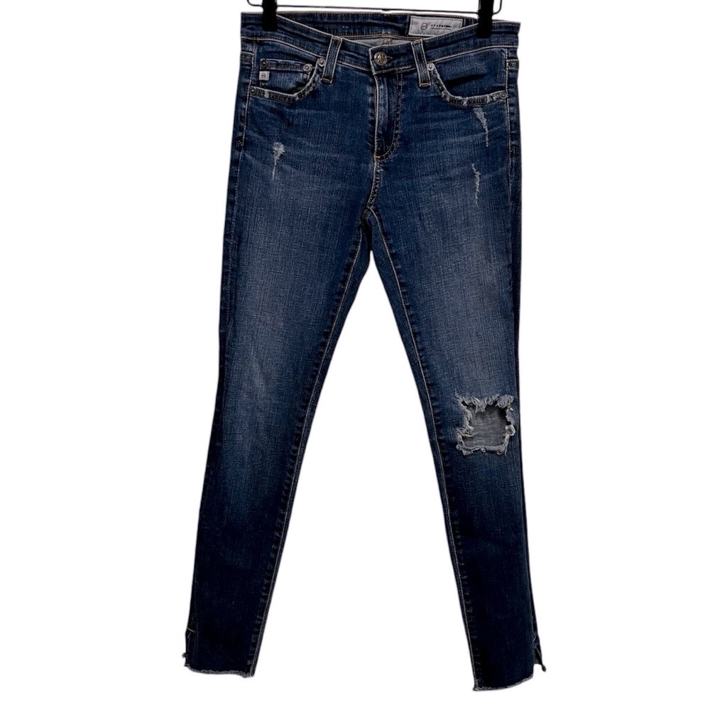 AG ADRIANO GOLDSCHMIED Distressed Side Split Hem Skinny Jeans Size 26R